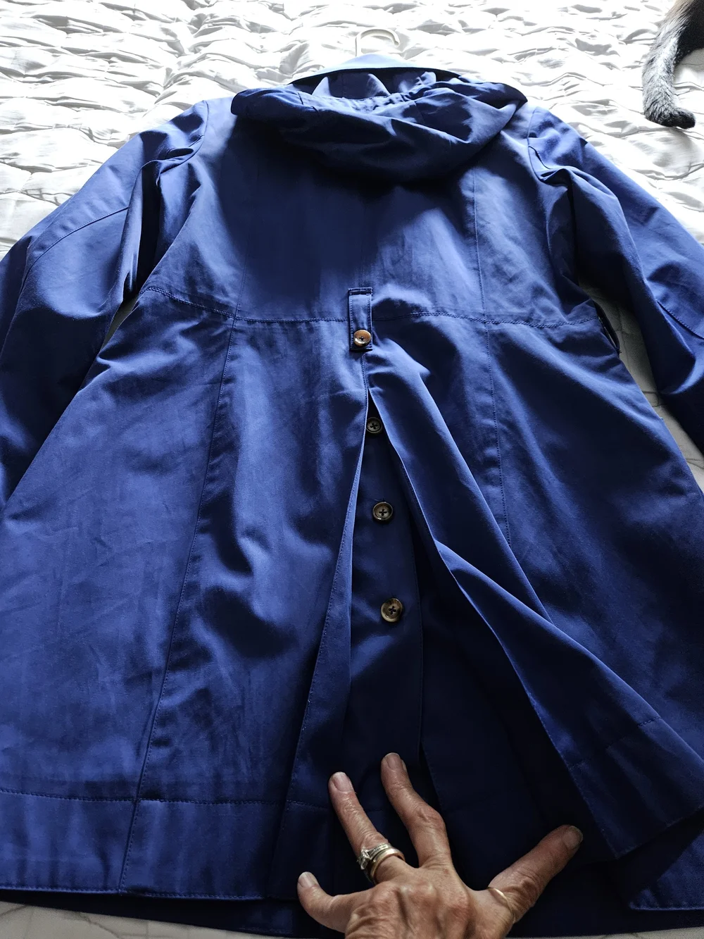 Michael Kors Royal Blue Hooded Trench Coat
